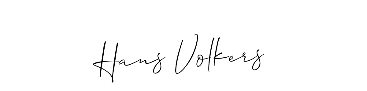 Use a signature maker to create a handwritten signature online. With this signature software, you can design (Allison_Script) your own signature for name Hans Volkers. Hans Volkers signature style 2 images and pictures png