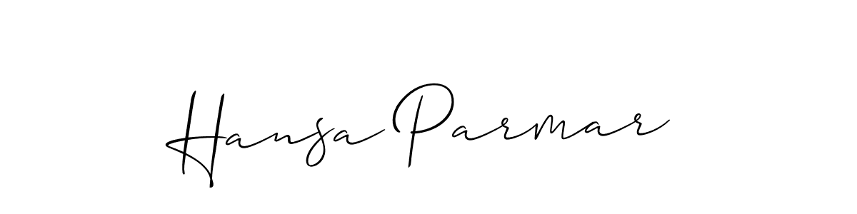 Make a beautiful signature design for name Hansa Parmar. With this signature (Allison_Script) style, you can create a handwritten signature for free. Hansa Parmar signature style 2 images and pictures png