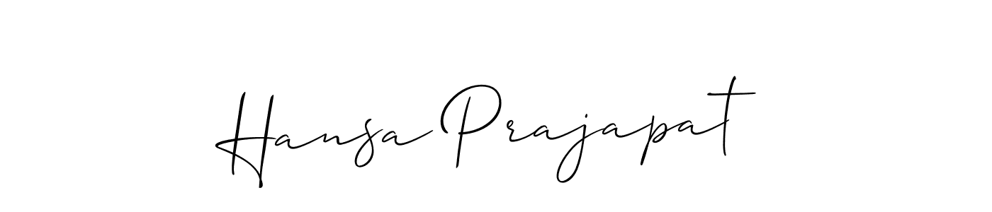 if you are searching for the best signature style for your name Hansa Prajapat. so please give up your signature search. here we have designed multiple signature styles  using Allison_Script. Hansa Prajapat signature style 2 images and pictures png