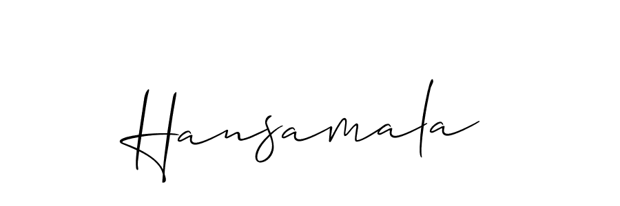 Make a beautiful signature design for name Hansamala. With this signature (Allison_Script) style, you can create a handwritten signature for free. Hansamala signature style 2 images and pictures png