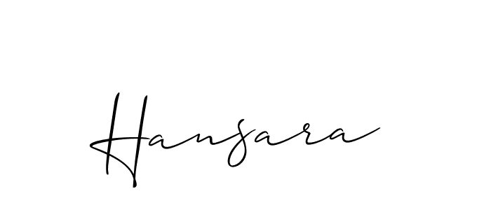 How to make Hansara signature? Allison_Script is a professional autograph style. Create handwritten signature for Hansara name. Hansara signature style 2 images and pictures png