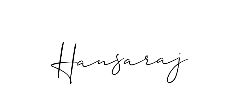 Design your own signature with our free online signature maker. With this signature software, you can create a handwritten (Allison_Script) signature for name Hansaraj. Hansaraj signature style 2 images and pictures png