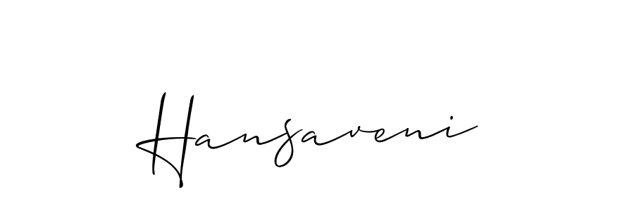 How to make Hansaveni name signature. Use Allison_Script style for creating short signs online. This is the latest handwritten sign. Hansaveni signature style 2 images and pictures png