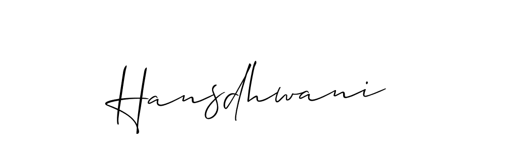 Allison_Script is a professional signature style that is perfect for those who want to add a touch of class to their signature. It is also a great choice for those who want to make their signature more unique. Get Hansdhwani name to fancy signature for free. Hansdhwani signature style 2 images and pictures png
