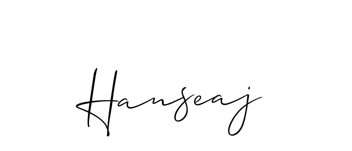 Make a beautiful signature design for name Hanseaj. With this signature (Allison_Script) style, you can create a handwritten signature for free. Hanseaj signature style 2 images and pictures png