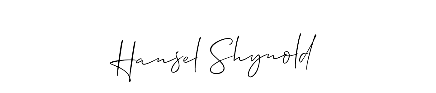 Design your own signature with our free online signature maker. With this signature software, you can create a handwritten (Allison_Script) signature for name Hansel Shynold. Hansel Shynold signature style 2 images and pictures png