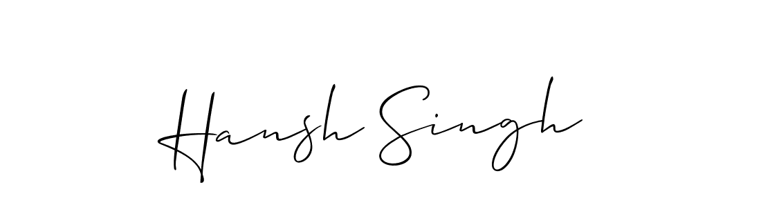 Design your own signature with our free online signature maker. With this signature software, you can create a handwritten (Allison_Script) signature for name Hansh Singh. Hansh Singh signature style 2 images and pictures png