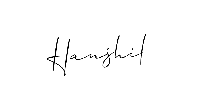 Also we have Hanshil name is the best signature style. Create professional handwritten signature collection using Allison_Script autograph style. Hanshil signature style 2 images and pictures png