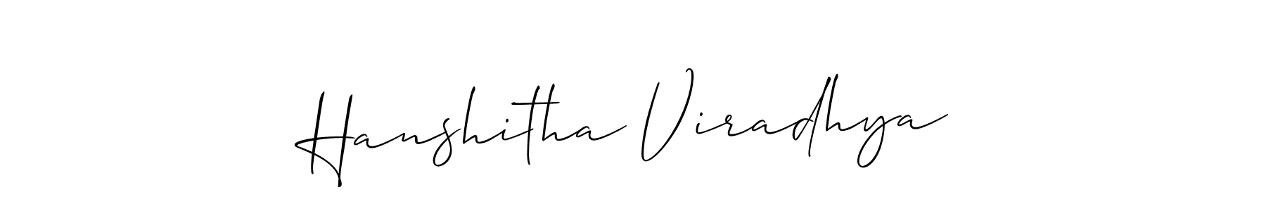 How to make Hanshitha Viradhya signature? Allison_Script is a professional autograph style. Create handwritten signature for Hanshitha Viradhya name. Hanshitha Viradhya signature style 2 images and pictures png