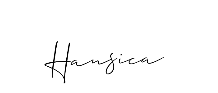 How to make Hansica name signature. Use Allison_Script style for creating short signs online. This is the latest handwritten sign. Hansica signature style 2 images and pictures png