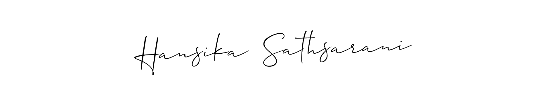 Similarly Allison_Script is the best handwritten signature design. Signature creator online .You can use it as an online autograph creator for name Hansika  Sathsarani. Hansika  Sathsarani signature style 2 images and pictures png