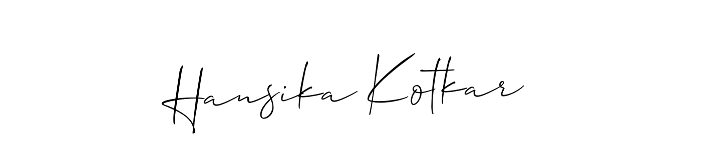 How to make Hansika Kotkar signature? Allison_Script is a professional autograph style. Create handwritten signature for Hansika Kotkar name. Hansika Kotkar signature style 2 images and pictures png