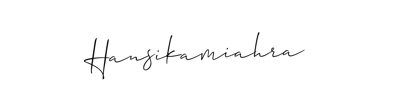 You can use this online signature creator to create a handwritten signature for the name Hansikamiahra. This is the best online autograph maker. Hansikamiahra signature style 2 images and pictures png