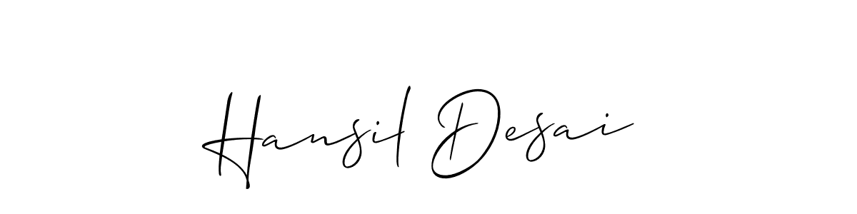 Check out images of Autograph of Hansil Desai name. Actor Hansil Desai Signature Style. Allison_Script is a professional sign style online. Hansil Desai signature style 2 images and pictures png