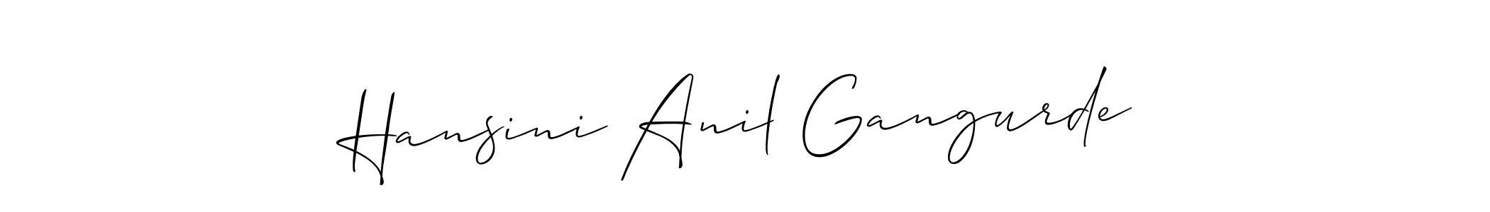 Also we have Hansini Anil Gangurde name is the best signature style. Create professional handwritten signature collection using Allison_Script autograph style. Hansini Anil Gangurde signature style 2 images and pictures png