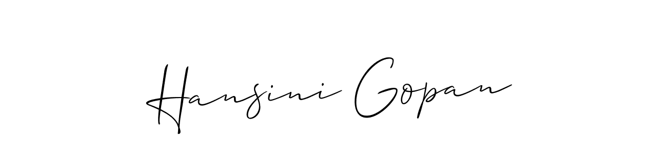 How to Draw Hansini Gopan signature style? Allison_Script is a latest design signature styles for name Hansini Gopan. Hansini Gopan signature style 2 images and pictures png