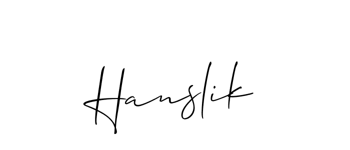 Once you've used our free online signature maker to create your best signature Allison_Script style, it's time to enjoy all of the benefits that Hanslik name signing documents. Hanslik signature style 2 images and pictures png