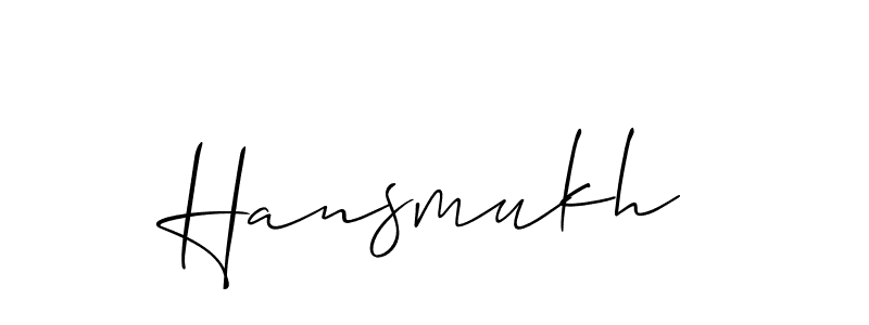 Create a beautiful signature design for name Hansmukh. With this signature (Allison_Script) fonts, you can make a handwritten signature for free. Hansmukh signature style 2 images and pictures png