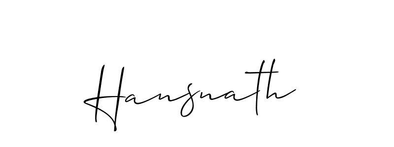 Design your own signature with our free online signature maker. With this signature software, you can create a handwritten (Allison_Script) signature for name Hansnath. Hansnath signature style 2 images and pictures png