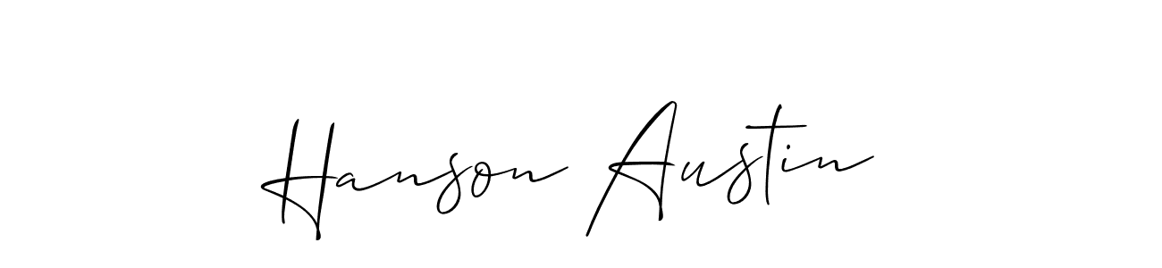 How to make Hanson Austin name signature. Use Allison_Script style for creating short signs online. This is the latest handwritten sign. Hanson Austin signature style 2 images and pictures png