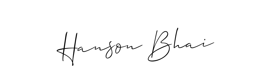 How to make Hanson Bhai name signature. Use Allison_Script style for creating short signs online. This is the latest handwritten sign. Hanson Bhai signature style 2 images and pictures png