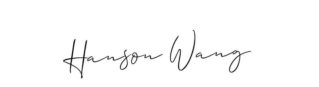 if you are searching for the best signature style for your name Hanson Wang. so please give up your signature search. here we have designed multiple signature styles  using Allison_Script. Hanson Wang signature style 2 images and pictures png