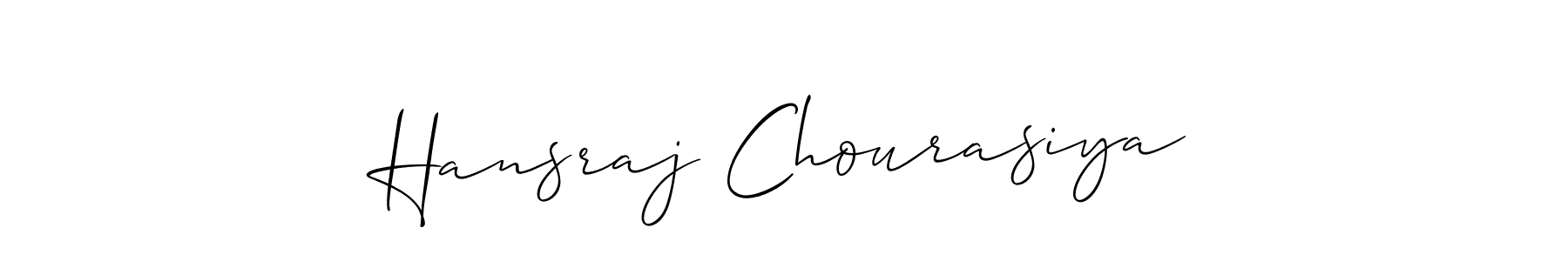 This is the best signature style for the Hansraj Chourasiya name. Also you like these signature font (Allison_Script). Mix name signature. Hansraj Chourasiya signature style 2 images and pictures png