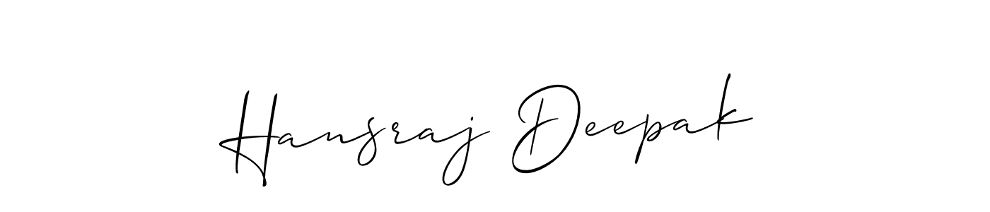 How to make Hansraj Deepak name signature. Use Allison_Script style for creating short signs online. This is the latest handwritten sign. Hansraj Deepak signature style 2 images and pictures png