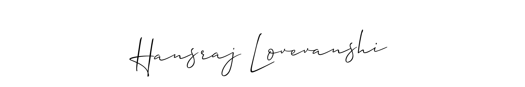 Best and Professional Signature Style for Hansraj Lovevanshi. Allison_Script Best Signature Style Collection. Hansraj Lovevanshi signature style 2 images and pictures png