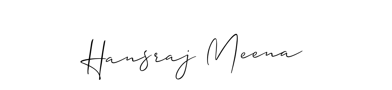 How to make Hansraj Meena name signature. Use Allison_Script style for creating short signs online. This is the latest handwritten sign. Hansraj Meena signature style 2 images and pictures png