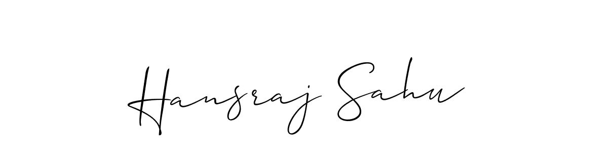 if you are searching for the best signature style for your name Hansraj Sahu. so please give up your signature search. here we have designed multiple signature styles  using Allison_Script. Hansraj Sahu signature style 2 images and pictures png