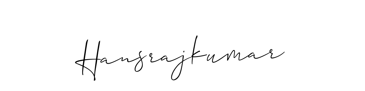 How to make Hansrajkumar name signature. Use Allison_Script style for creating short signs online. This is the latest handwritten sign. Hansrajkumar signature style 2 images and pictures png
