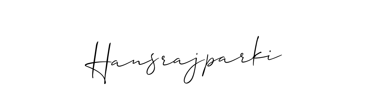 Create a beautiful signature design for name Hansrajparki. With this signature (Allison_Script) fonts, you can make a handwritten signature for free. Hansrajparki signature style 2 images and pictures png