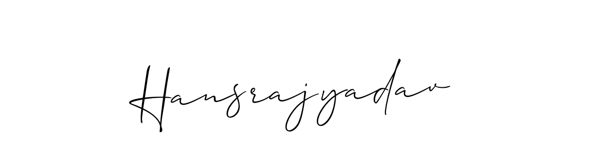 Use a signature maker to create a handwritten signature online. With this signature software, you can design (Allison_Script) your own signature for name Hansrajyadav. Hansrajyadav signature style 2 images and pictures png