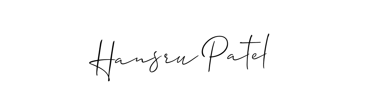 Allison_Script is a professional signature style that is perfect for those who want to add a touch of class to their signature. It is also a great choice for those who want to make their signature more unique. Get Hansru Patel name to fancy signature for free. Hansru Patel signature style 2 images and pictures png