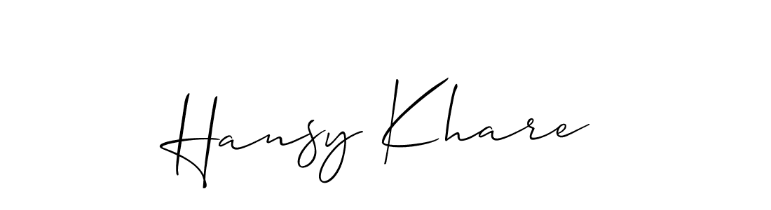 How to make Hansy Khare signature? Allison_Script is a professional autograph style. Create handwritten signature for Hansy Khare name. Hansy Khare signature style 2 images and pictures png