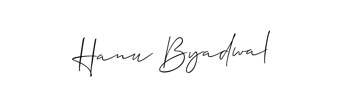 How to Draw Hanu Byadwal signature style? Allison_Script is a latest design signature styles for name Hanu Byadwal. Hanu Byadwal signature style 2 images and pictures png