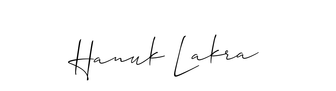 The best way (Allison_Script) to make a short signature is to pick only two or three words in your name. The name Hanuk Lakra include a total of six letters. For converting this name. Hanuk Lakra signature style 2 images and pictures png