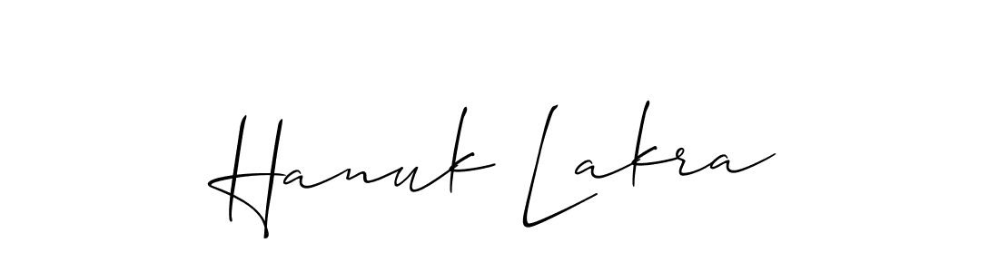 The best way (Allison_Script) to make a short signature is to pick only two or three words in your name. The name Hanuk Lakra include a total of six letters. For converting this name. Hanuk Lakra signature style 2 images and pictures png