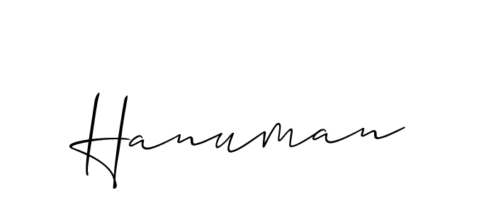 Design your own signature with our free online signature maker. With this signature software, you can create a handwritten (Allison_Script) signature for name Hanuman. Hanuman signature style 2 images and pictures png