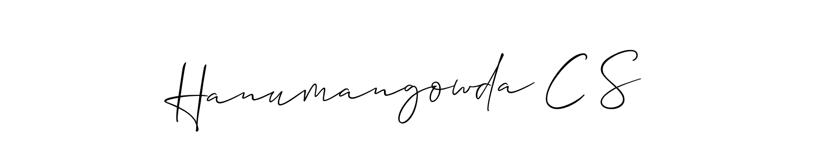 Also we have Hanumangowda C S name is the best signature style. Create professional handwritten signature collection using Allison_Script autograph style. Hanumangowda C S signature style 2 images and pictures png