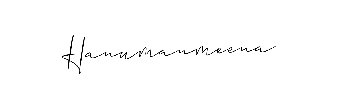 Use a signature maker to create a handwritten signature online. With this signature software, you can design (Allison_Script) your own signature for name Hanumanmeena. Hanumanmeena signature style 2 images and pictures png