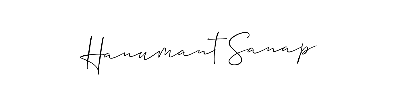Design your own signature with our free online signature maker. With this signature software, you can create a handwritten (Allison_Script) signature for name Hanumant Sanap. Hanumant Sanap signature style 2 images and pictures png