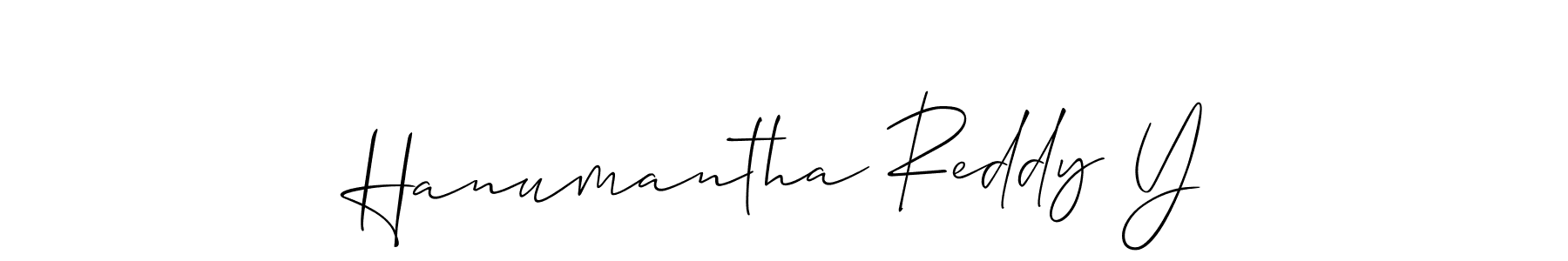Design your own signature with our free online signature maker. With this signature software, you can create a handwritten (Allison_Script) signature for name Hanumantha Reddy Y. Hanumantha Reddy Y signature style 2 images and pictures png