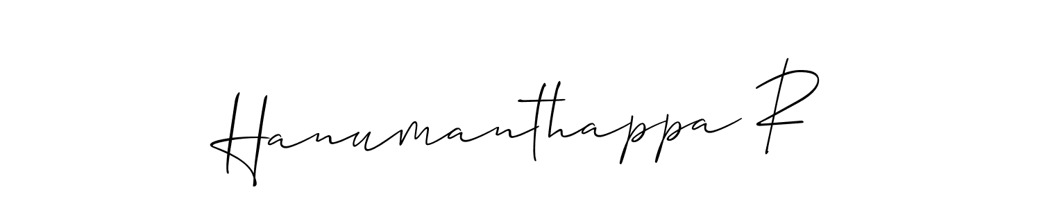 You should practise on your own different ways (Allison_Script) to write your name (Hanumanthappa R) in signature. don't let someone else do it for you. Hanumanthappa R signature style 2 images and pictures png