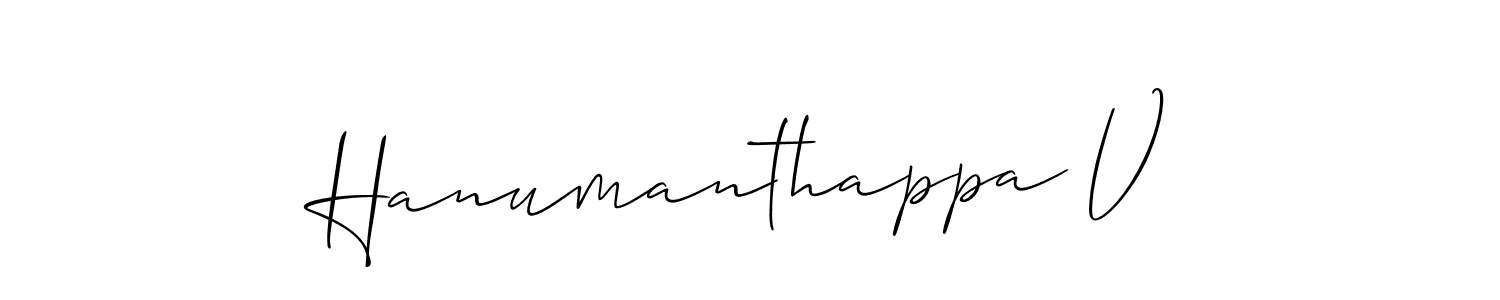 if you are searching for the best signature style for your name Hanumanthappa V. so please give up your signature search. here we have designed multiple signature styles  using Allison_Script. Hanumanthappa V signature style 2 images and pictures png