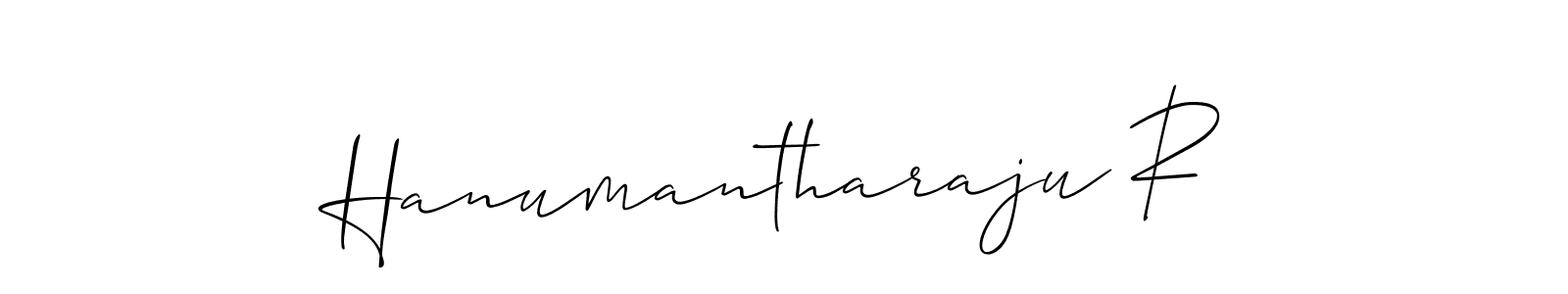How to make Hanumantharaju R name signature. Use Allison_Script style for creating short signs online. This is the latest handwritten sign. Hanumantharaju R signature style 2 images and pictures png