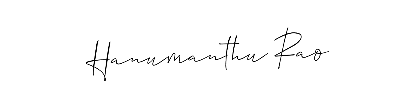 Create a beautiful signature design for name Hanumanthu Rao. With this signature (Allison_Script) fonts, you can make a handwritten signature for free. Hanumanthu Rao signature style 2 images and pictures png