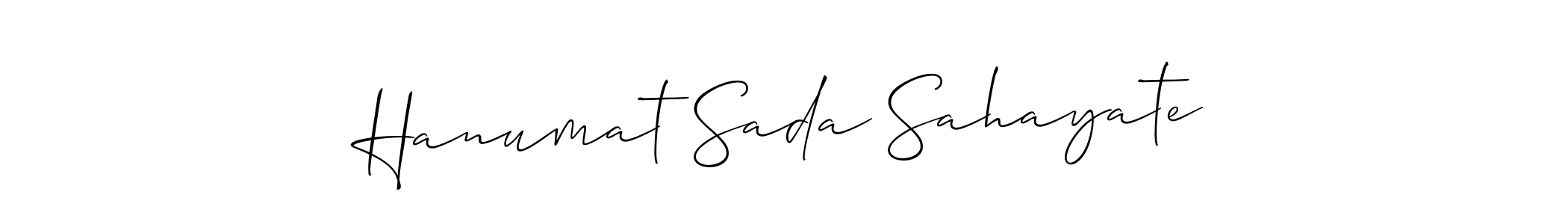 You should practise on your own different ways (Allison_Script) to write your name (Hanumat Sada Sahayate) in signature. don't let someone else do it for you. Hanumat Sada Sahayate signature style 2 images and pictures png