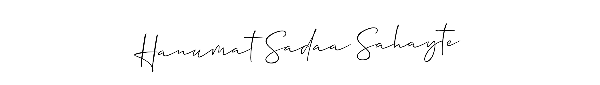 It looks lik you need a new signature style for name Hanumat Sadaa Sahayte. Design unique handwritten (Allison_Script) signature with our free signature maker in just a few clicks. Hanumat Sadaa Sahayte signature style 2 images and pictures png